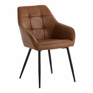 Barna bőrutánzat karfás étkezőszék szett 2 db-os Nolan Square – Unique Furniture kép