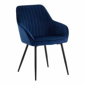Sötétkék bársony karfás étkezőszék szett 2 db-os Nolan Stripe – Unique Furniture kép