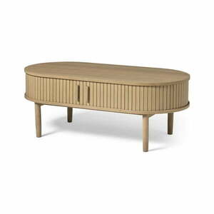 Natúr színű dohányzóasztal tölgyfa dekorral 60x120 cm Meta – Unique Furniture kép