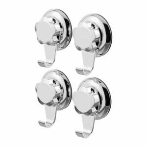 Ezüstszínű öntapadós műanyag akasztó szett 4 db-os Bestlock – Compactor kép