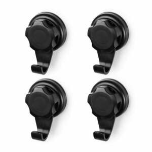 Fekete öntapadós műanyag akasztó szett 4 db-os Bestlock – Compactor kép