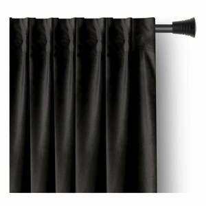 Fekete bársony dimout (részleges sötétítő) függöny 140x245 cm Pleat – Restilo kép
