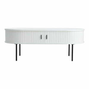Fehér dohányzóasztal tölgyfa dekorral 60x120 cm Nola – Unique Furniture kép