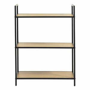 Fekete-natúr színű polcos állvány tölgyfa dekorral 70x89x35 cm Altino – Unique Furniture kép