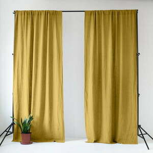 Sárga len függöny 140x170 cm Lemon Curry – Linen Tales kép