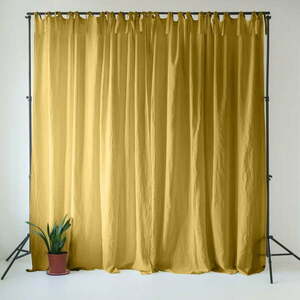 Sárga len függöny 140x250 cm Lemon Curry – Linen Tales kép