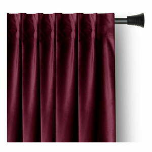 Borvörös bársony dimout (részleges sötétítő) függöny 140x270 cm Pleat – Restilo kép