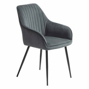 Szürke bársony karfás étkezőszék szett 2 db-os Nolan Stripe – Unique Furniture kép