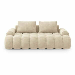 Bézs bársony kanapé 200 cm Linz – Cosmopolitan Design kép