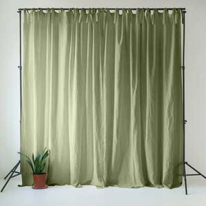 Világoszöld len függöny 140x300 cm Sage – Linen Tales kép