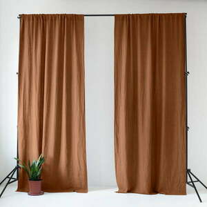 Barna len függöny 140x200 cm Hazelnut – Linen Tales kép