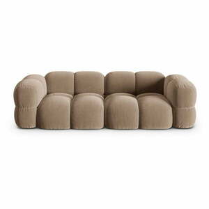 Barna bársony kanapé 250 cm Loretto – Cosmopolitan Design kép