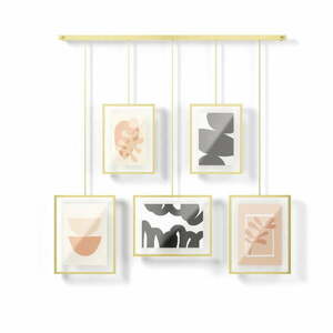 Aranyszínű fém fali képkeret szett 5 db-os 66x69 cm Exhibit – Umbra kép
