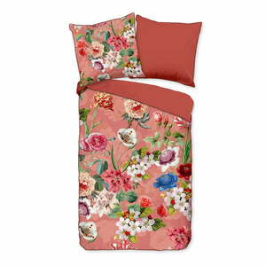 Flowery narancssárga organikus pamut kétszemélyes ágyneműhuzat, 200 x 220 cm - Descanso kép