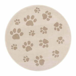 Bézs gyerek szőnyeg ø120 cm Paws Light Beige – FD kép