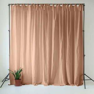 Rózsaszínes-barna len függöny 140x170 cm Cafe Creme – Linen Tales kép