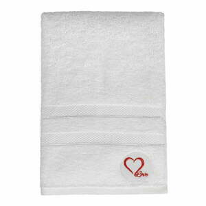 Fehér frottír pamut fürdőlepedő 70x140 cm Love – Foutastic kép