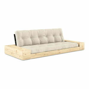 Szürke-bézs len kinyitható kanapé 244 cm Base – Karup Design kép