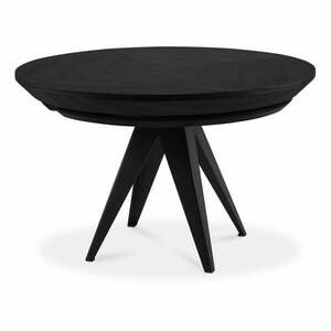Kerek bővíthető étkezőasztal fekete asztallappal hosszabbító asztallappal ø 120 cm Magnus – Windsor & Co Sofas kép