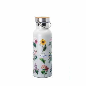 Világosszürke rozsdamentes acél utazó ivópalack 425 ml Vintage Flowers – Sass & Belle kép