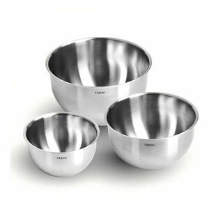 Ezüstszínű rozsdamentes acél tál szett 3 db-os ø 24 cm Lucca 3.0 – FABINI kép