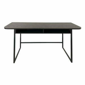 Fekete konzolasztal kőrisfa dekorral 40x140 cm Darlington – Actona kép