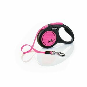 Flexi öntekercselő póráz New Neon S, 5 m, 15 kg, rózsaszín kép