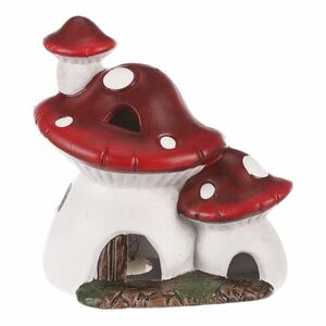 Őszi LED dekoráció Gomba világító házikó, 14 x 10x 15 cm, kerámia kép