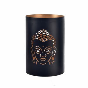 InDecor Fém gyertyatartó Buddha fekete, 13 x 13 x22 cm kép