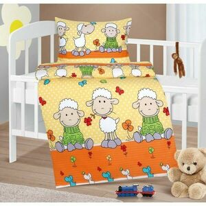 Bellatex Gyerek krepp ágynemő Agáta Ovečka sárga90 x 135 cm, 45 x 60 cm kép