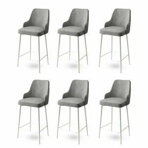 Enox Grey and White bárszék szett, 6 db, szürke, 6 db kép