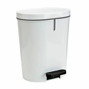 Denox Pedálos szemetes 25 l, ovális, fehér, fehér, 25 l kép