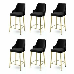 Enox Black and Gold bárszék szett, 6 db, fekete, 6 db kép