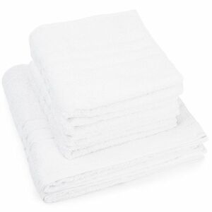 Classic kéztörlő és törölköző szett, fehér, 4 db 50 x 100 cm, 2 db 70 x 140 cm, fehér kép