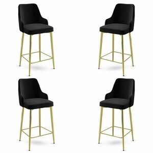Enox Black and Gold bárszék szett, 4 db, fekete, 4 db kép
