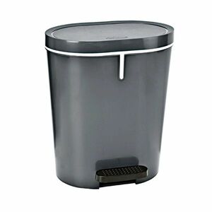 Denox Pedálos szemetes 25 l, ovális, antracit, szürke, 25 l kép