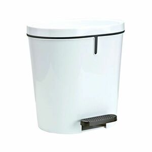 Denox Pedálos szemetes 8 l, ovális, fehér, fehér, 8 l kép