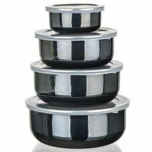 Banquet METALLIC Black zománcozott tálkészlet, 8db kép