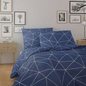 Kvalitex Nordic Grid pamut ágyneműhuzat kék, 220 x 200 cm, 2 db 70 x 90 cm kép
