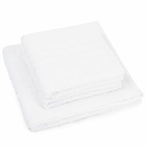 Classic kéztörlő és törölköző szett, fehér, 2 db 50 x 100 cm, 1 db 70 x 140 cm, fehér kép