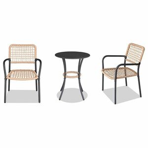 Autronic Balkónový set 1+2, kov, polyratan, přírodní, AZ-L1103 NAT kép