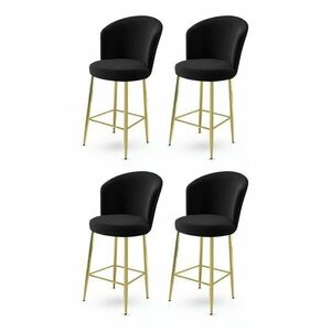 Alte Black and Gold bárszék szett, 4 db, fekete, 4 db kép