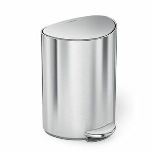 Simplehuman Pedálos szemetes 6 l, félkör alakú, matt rozsdamentes acél, műanyag, ezüst kép