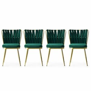 Kusakli Green and Gold étkezőszék szett, 4 db, zöld, 4 db kép