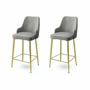 Enox Grey and Gold bárszék szett, 2 db, szürke, 2 db kép