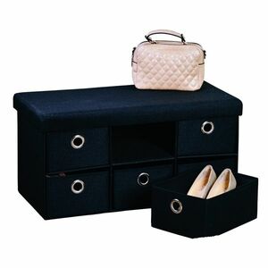 Kesper 15954 Kárpitozott komód 6 rekesz, fekete, 76 x 38 x 38 cm, fekete kép