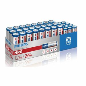 Philips Power Alkaline elemek, 24 db AA + 12 dbAAA kép