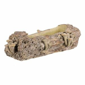 Beton burkolat - virágládika, fa gombákkal, 41 x19 x 13 cm, barna kép