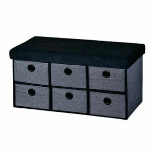 Kesper 15953 Kárpitozott komód 6 rekesz, szürke-fekete, 76 x 38 x 38 cm, szürke kép