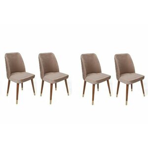 Hugo Beige and Walnut étkezőszék szett, 4 db, bézs kép